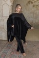 BLACK VELVET CAPE SET